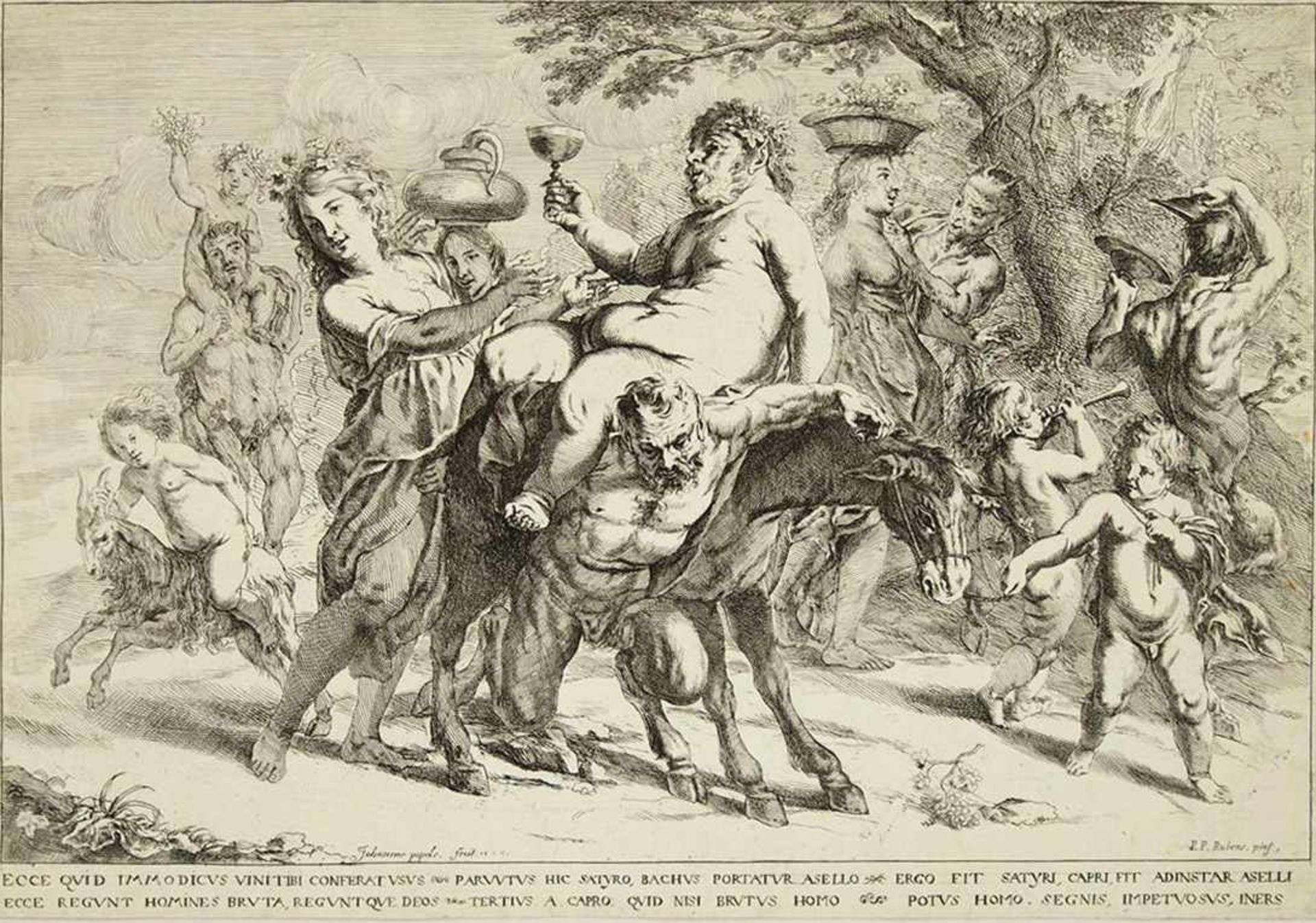 POPELS, Johannes1590-1663Der Triumph des BacchusRadierung (nach P.P. Rubens), 33,5 x 48 cm (