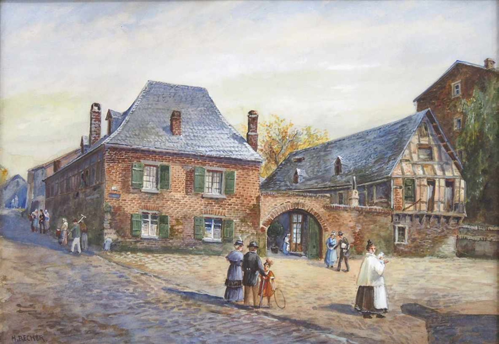 RECKER, Heinrich1862-1932Alt Köln HeezekümpcheAquarell auf Karton, signiert unten links, verso