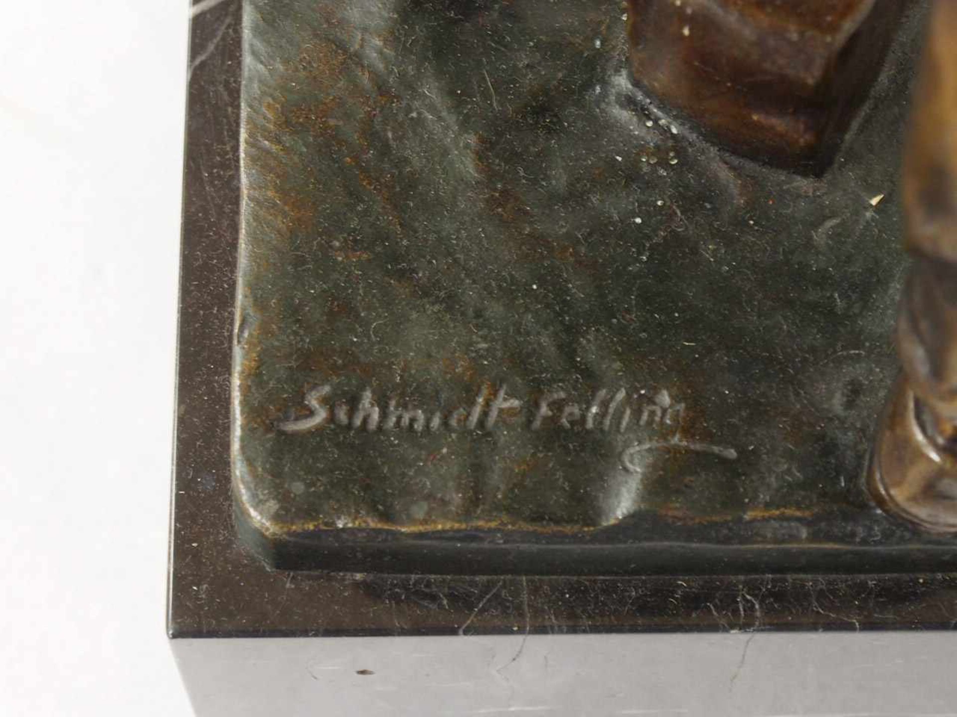 SCHMIDT-FELLING, Paul1835-1920HochofenarbeiterBronze, mehrfarbig patiniert, signiert auf der - Bild 2 aus 2