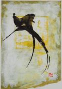 CHUNG, Yong-Chang* 1957Ohne TitelMischtechnik auf Karton, signiert, 27 x 40 cm, gerahmt unter Glas
