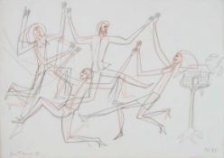 STENVERT, Curt1920-1992Der Tanz IBleistift und rote Kreide auf Papier, monogrammiert, datiert (19)75