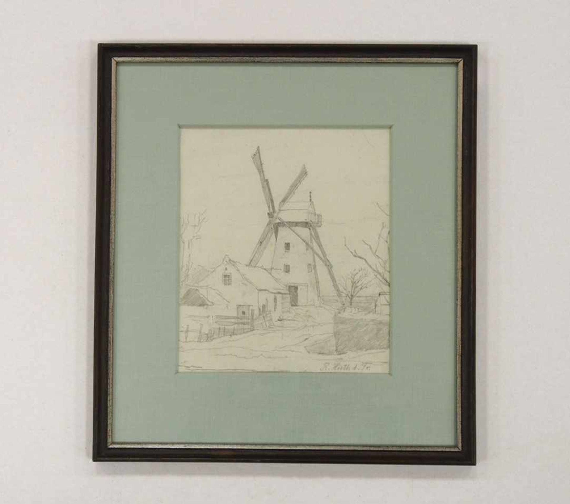 HIRTH DU FRENES, Rudolf1846-1916WindmühleBleistift auf Papier, signiert unten rechts, 19 x 16 cm ( - Bild 2 aus 2