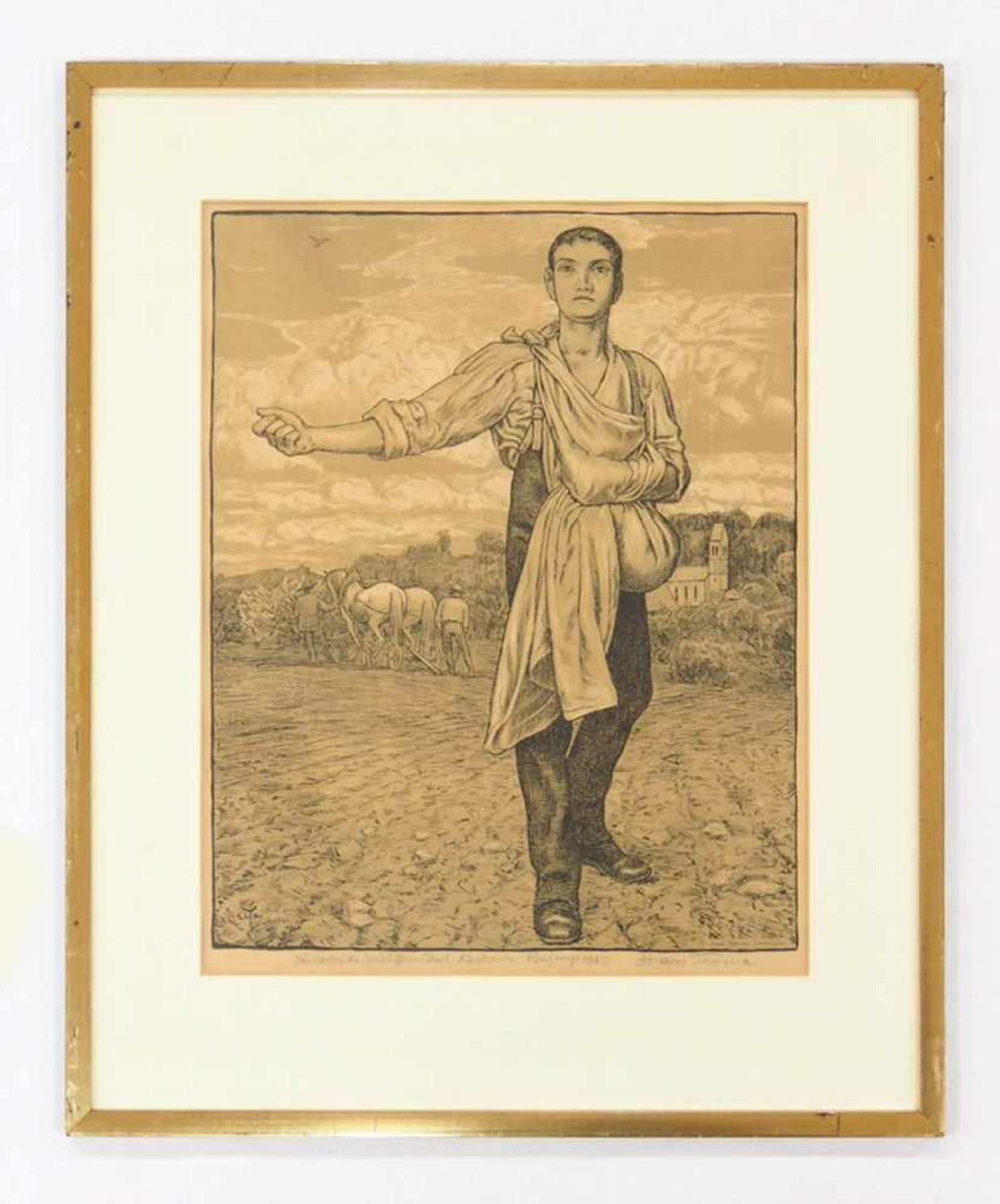 THOMA, Hans1839-1924SämannAlgraphie, 1901, signiert unten rechts, datiert 1909, 44 x 32 cm, - Bild 2 aus 2