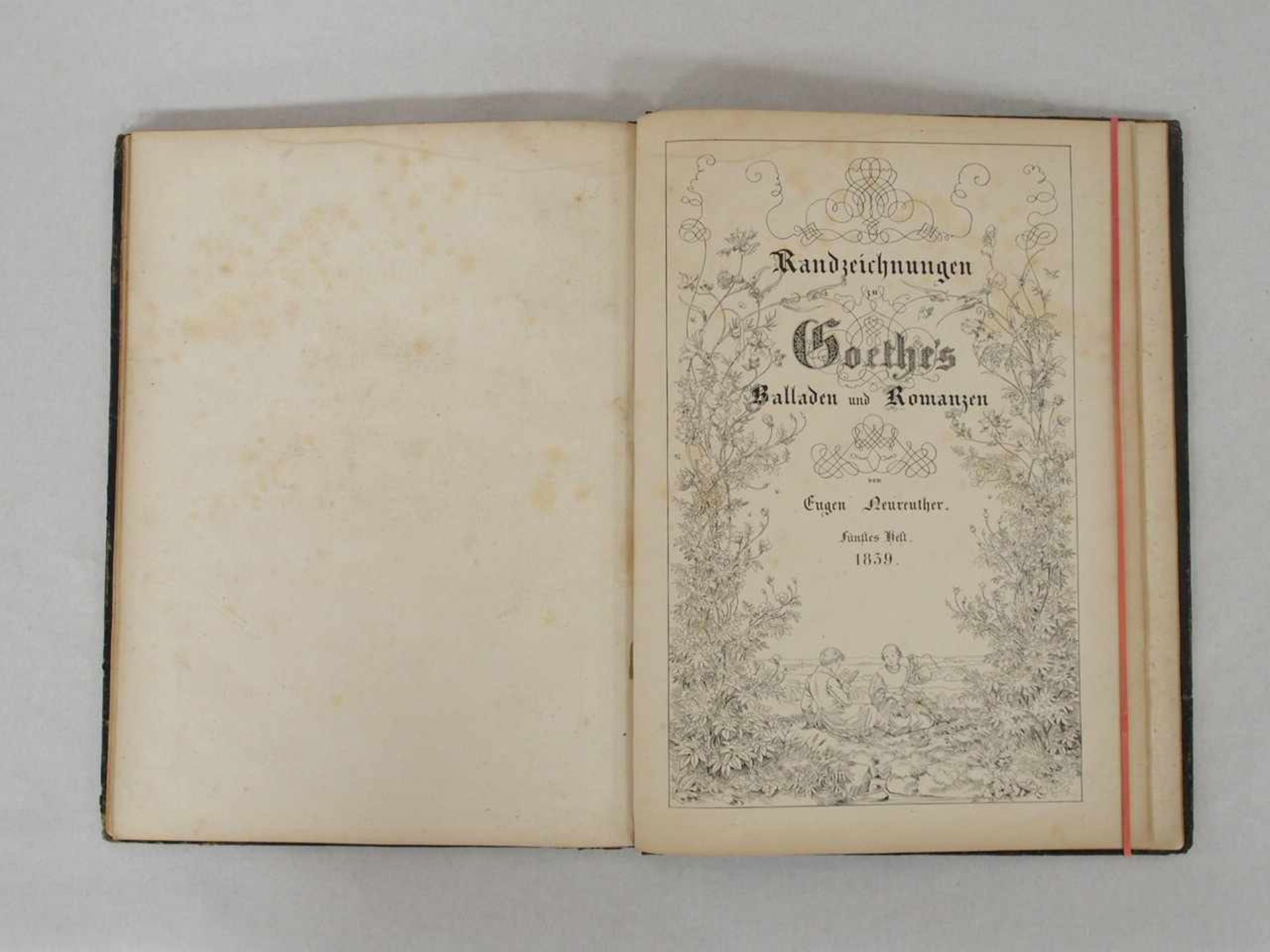 NEUREUTHER, EugenRandzeichnungen zu Goethes Balladen und Romanzen5 Hefte in einem Band, - Bild 3 aus 3