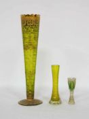 Drei Teile GlasGlas, grün gefärbt, wohl Österreich 19. Jahrhundert, Höhe bis zu 41 cm