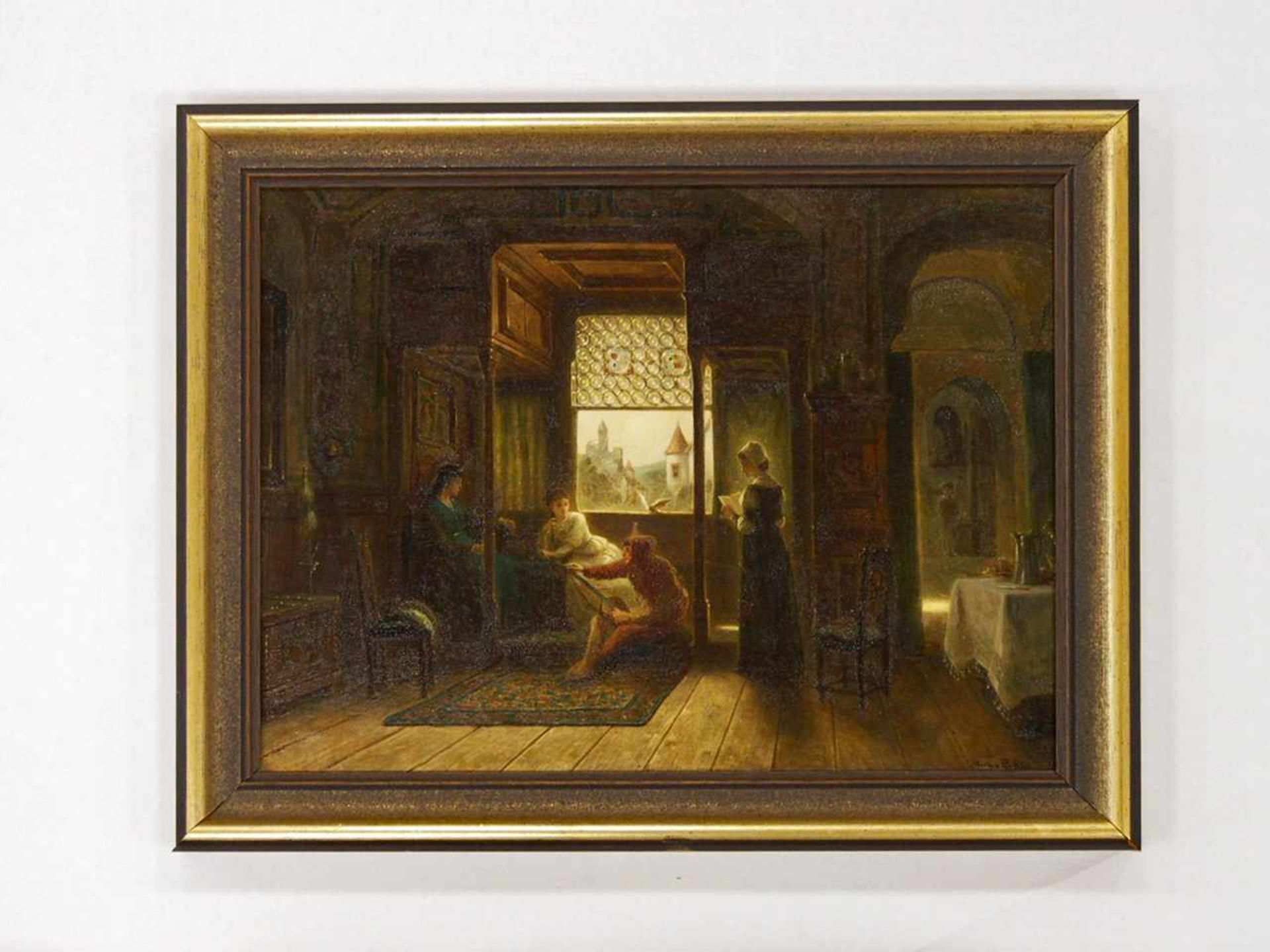 RÖSSLER, Ludwig von1842-1910In der KemenateÖl auf Holz, signiert unten rechts, verso betitelt und