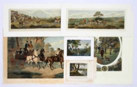Sechs Blatt Graphiken "Jagd und Ausfahrt" 19. JahrhundertSutherland, Fox Hunting, Plate 3+4, Hester,