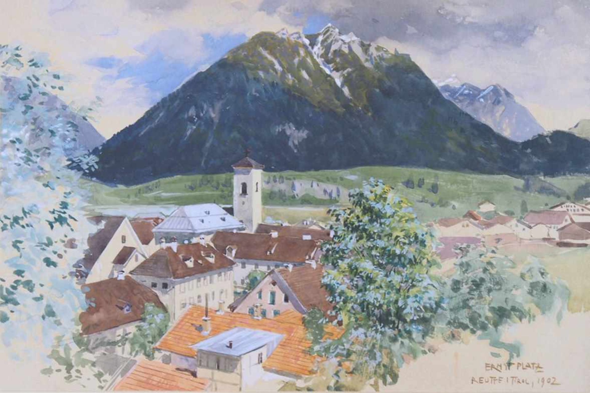 PLATZ, Ernst Heinrich1867-1940Reutte in TirolAquarell auf Papier, signiert und datiert (19)02