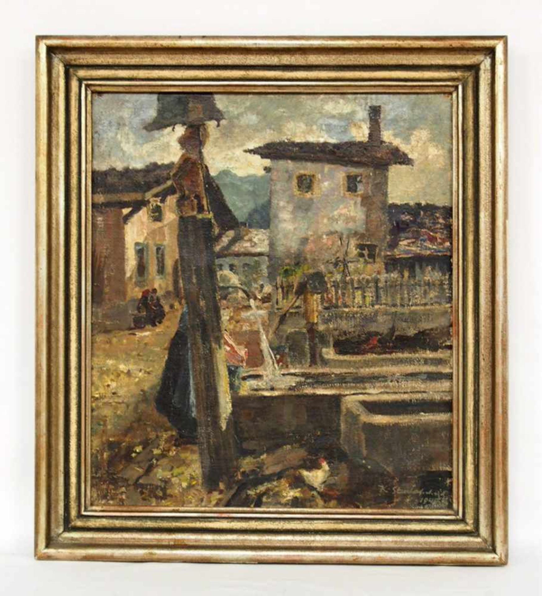 STACHELSCHEIDT, Karl1917-1970Dorf in TirolÖl auf Leinwand, signiert und datiert 1942, 69 x 59 cm, - Bild 2 aus 2