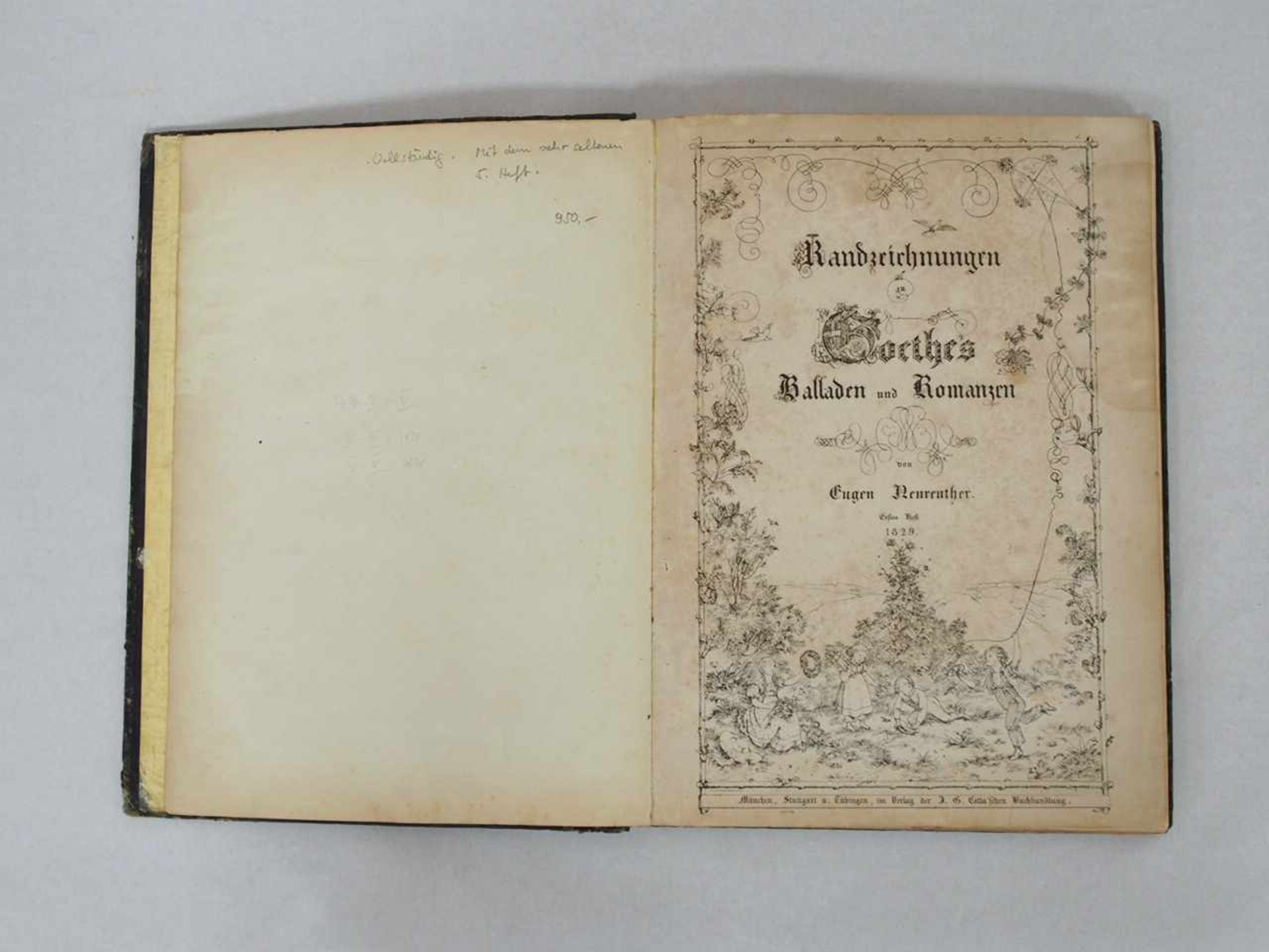 NEUREUTHER, EugenRandzeichnungen zu Goethes Balladen und Romanzen5 Hefte in einem Band,