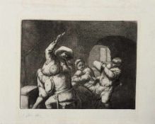 OSTADE, Adriaen1610-1685Der MesserkampfRadierung 1653, 16 x 19,2 cm (kräftiger, sauberer Abzug mit