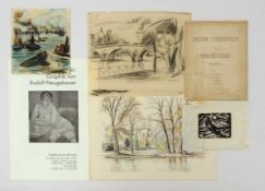 NEUGEBAUER, Rudolf1892-1961Konvolut LandschaftenAquarell, Kohle, Farbkreide auf Papier, zumeist