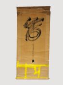 Rollbild 'Langes Leben'Tusche auf Papier, China, 15. Jahrhundert, mit Stempeln, 125 x 66 cm (