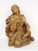 Maria MagdalenaHalbfigur, Lindenholz, geschnitzt, Reste einer farbigen Fassung, hinten gehöhlt,