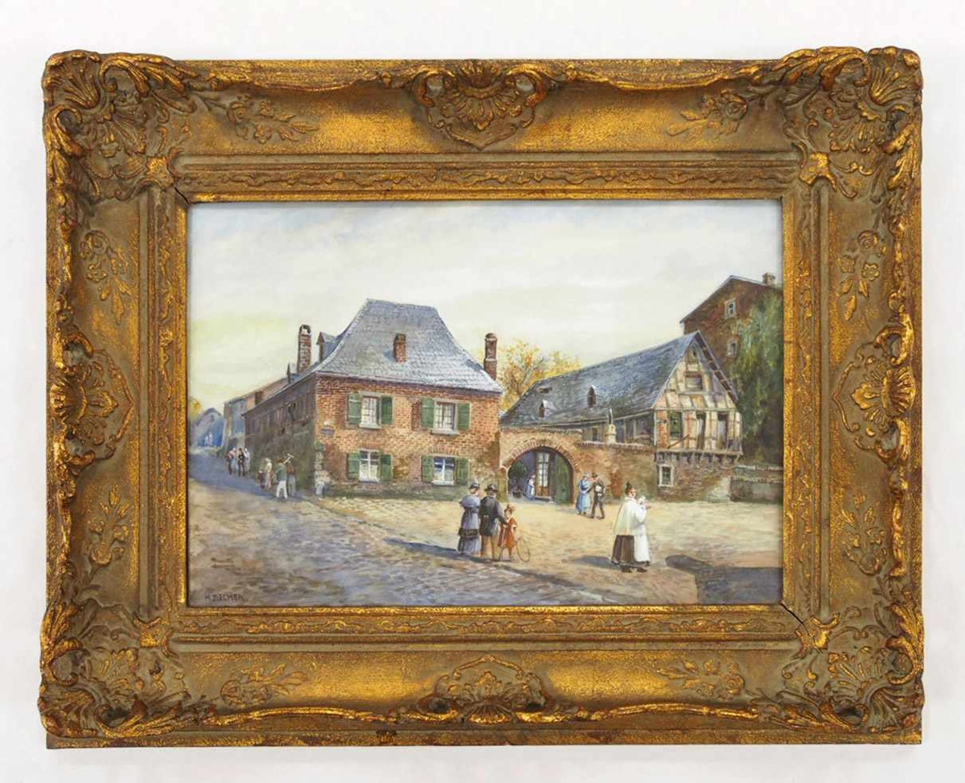 RECKER, Heinrich1862-1932Alt Köln HeezekümpcheAquarell auf Karton, signiert unten links, verso - Bild 2 aus 2