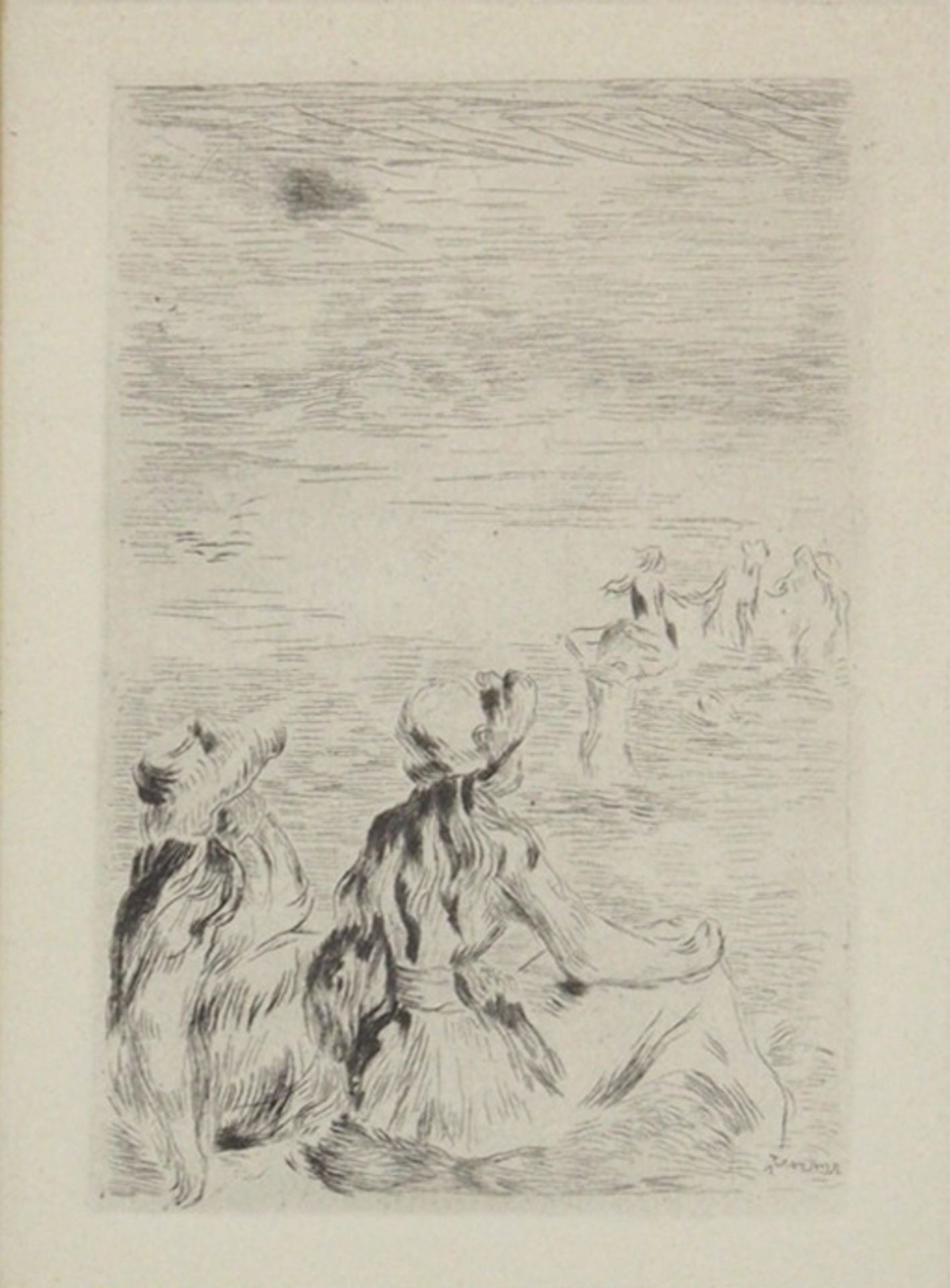 RENOIR, Pierre Auguste1841-1919Sur la plage à Berneval / Le chapeau epingléRadierung 1892 bzw. 1894, - Bild 3 aus 3