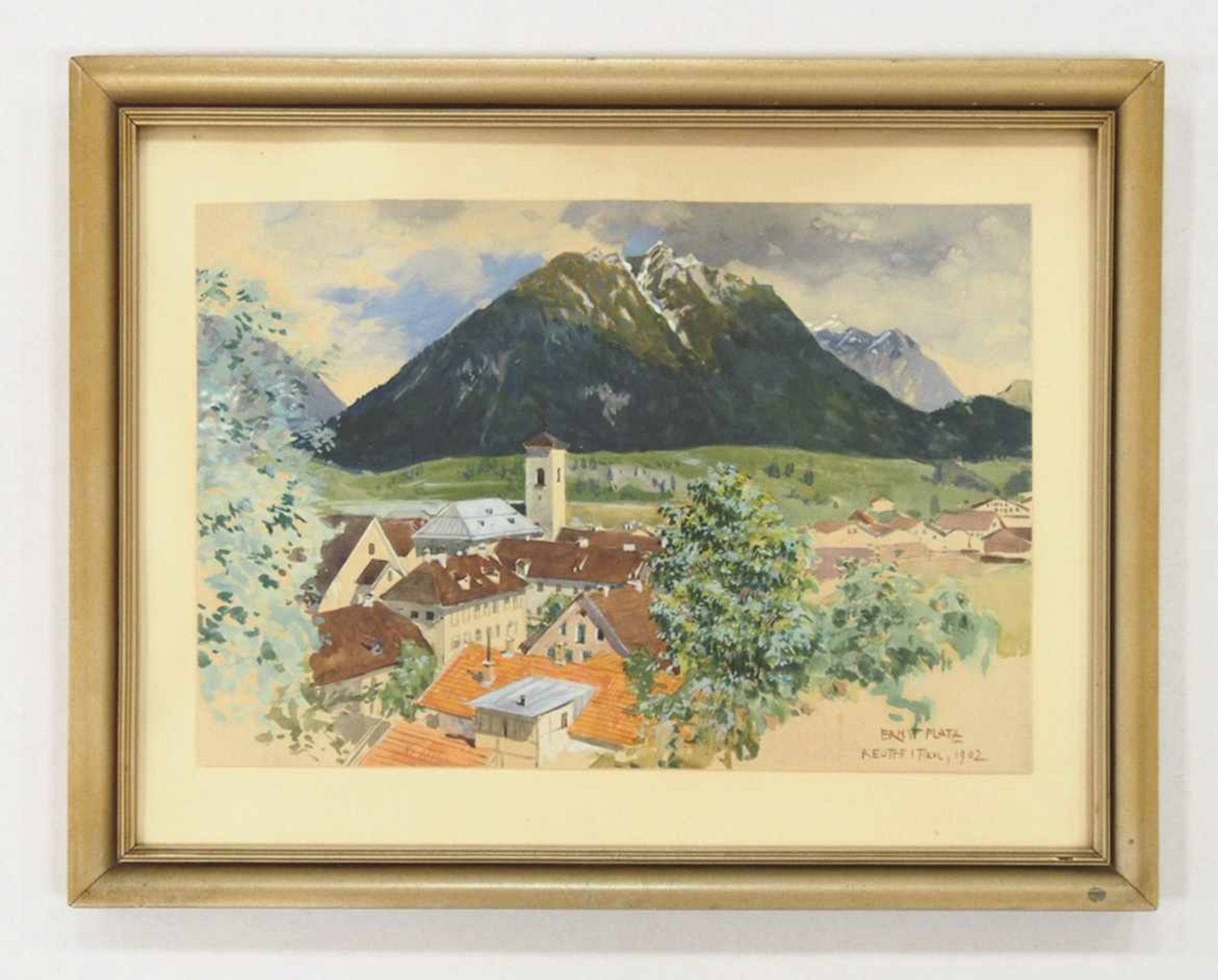 PLATZ, Ernst Heinrich1867-1940Reutte in TirolAquarell auf Papier, signiert und datiert (19)02 - Bild 2 aus 2