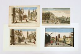 Vier Guckkastenblätter mit Ansichten von Venedig