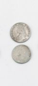 USA50 Cents 1826, Si., 13,2 g. ss-vz. Half Dollar 1858 O. Si., 12,2 g. ss. Jeweils in Kapsel.