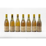 7 Fl. Puligny-Montrachet 1968Les Combettes. Füllstände: Mittlere bis obere Schulter.