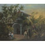 Landschafter19. Jh. Öl/Lw. Sommerliche Parklandschaft mit Figurenstaffage. (Doubl.). 28 x 25 cm. R.