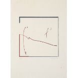 Grafiker20. Jh. Farblithogr. Abstrakte Komposition in Rot und Blau. U.r. mit Bleistift unleserl.