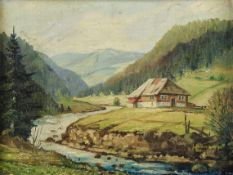 Heilmann, Karl1881 Neustadt/Orla - 1935 Freiburg. Öl/Lw., aufgez. auf Malpappe. Weite, sommerliche