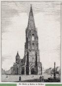 Das Münster zu Freiburg19. Jh. Stahlstich. In der Pl. bet. 20 x 14,5 cm. Pass. R.