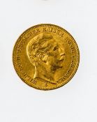 Preußen20 Mark 1888 A, Wilhelm II. GG 900, 7,96 g.