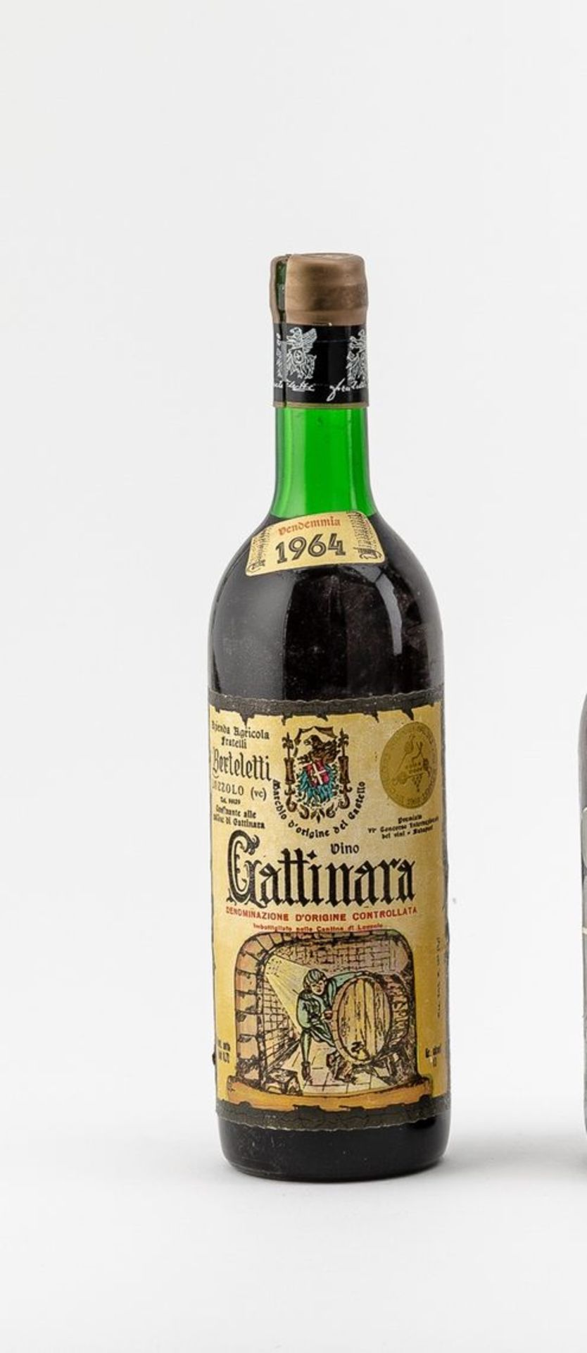 1 Fl. Vino Gattinara 1964Fratelli Berteletti. (Etikett und Verschluss etwas beschädigt).