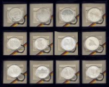 Bundesrepublik Deutschland6 x 10 DM und 6 x 5 DM: 3 x 10 DM 1972 München, 10 DM 1993 R. Koch, 2 x 10