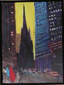 Hammerstiel, Robert1933 Werschetz/Banat. Lebt in Pottschach und Wien. Acryl/Lw. "Wall Street und