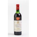 1 Fl. Chateau Mouton Rothschild 1972Pauillac. Etikettgestaltung: Serge Poliakoff. Füllstand: Oberste