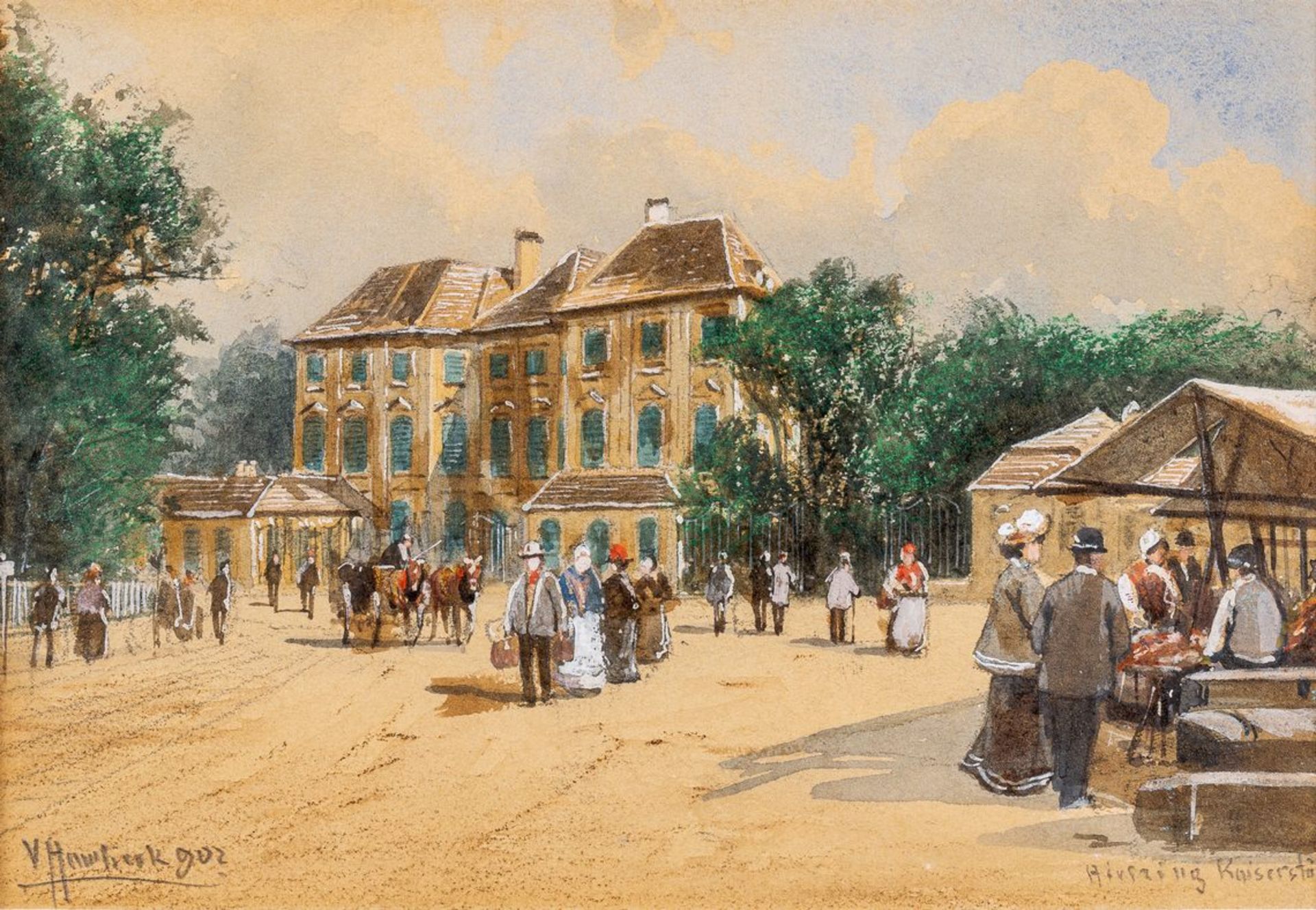 Hawlicek, Vinzenz1864 Wien - 1915 ebd. Studium an der Wiener Kunstakademie. Aquarell. Blick auf