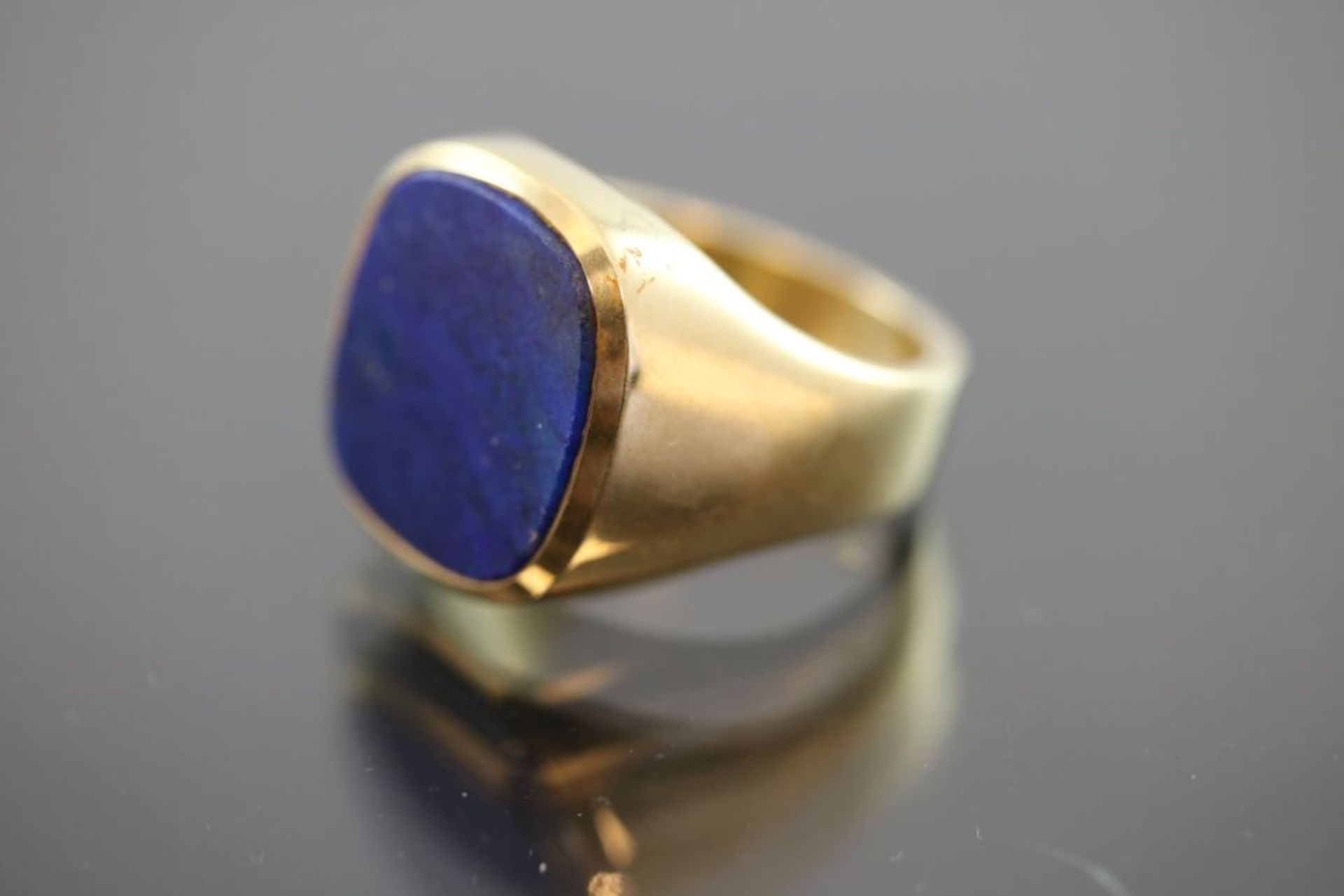 Lapislazuli-Herrenring, 585 Gold - Bild 2 aus 3