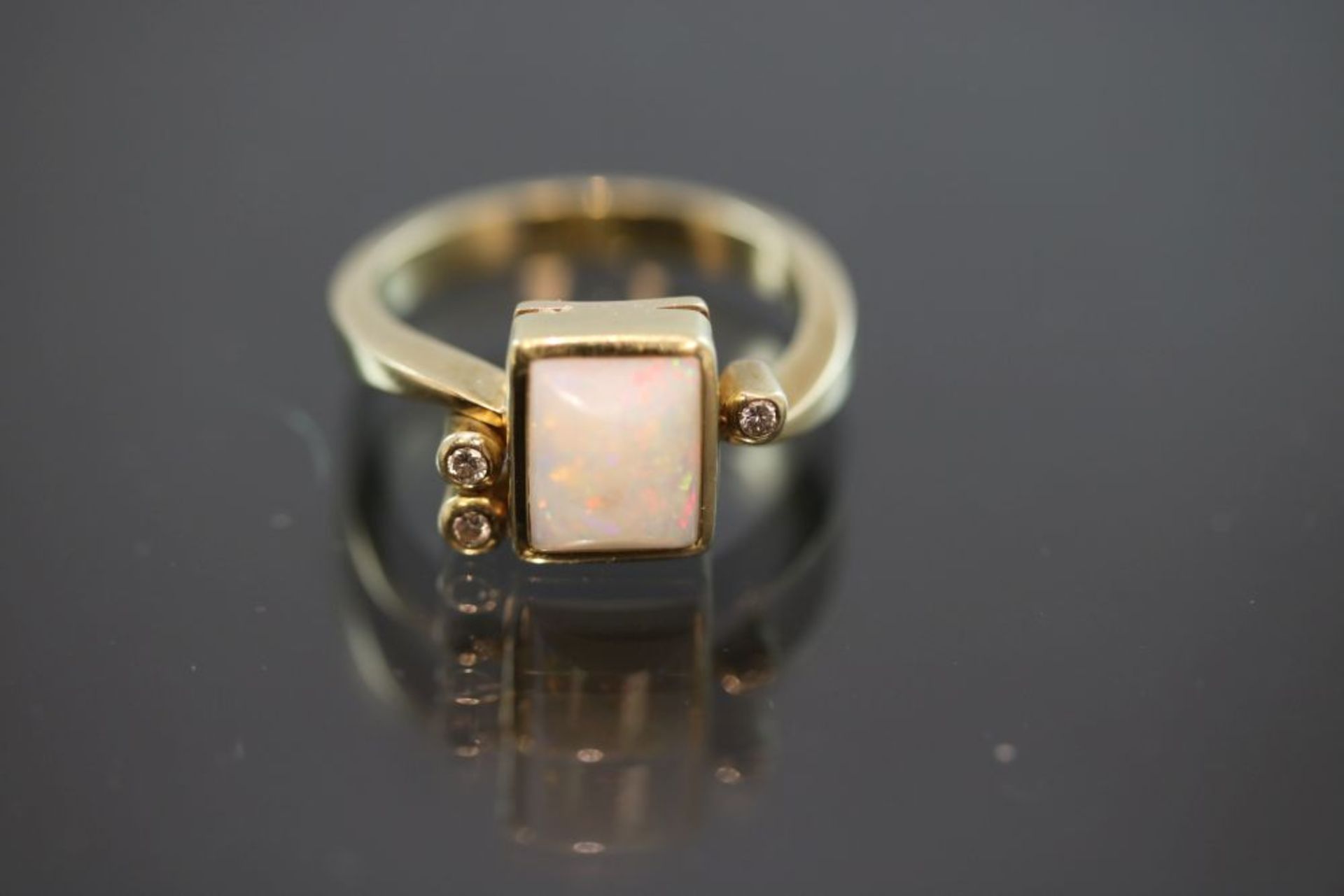 Opal-Brillant-Ring, 585 Gold