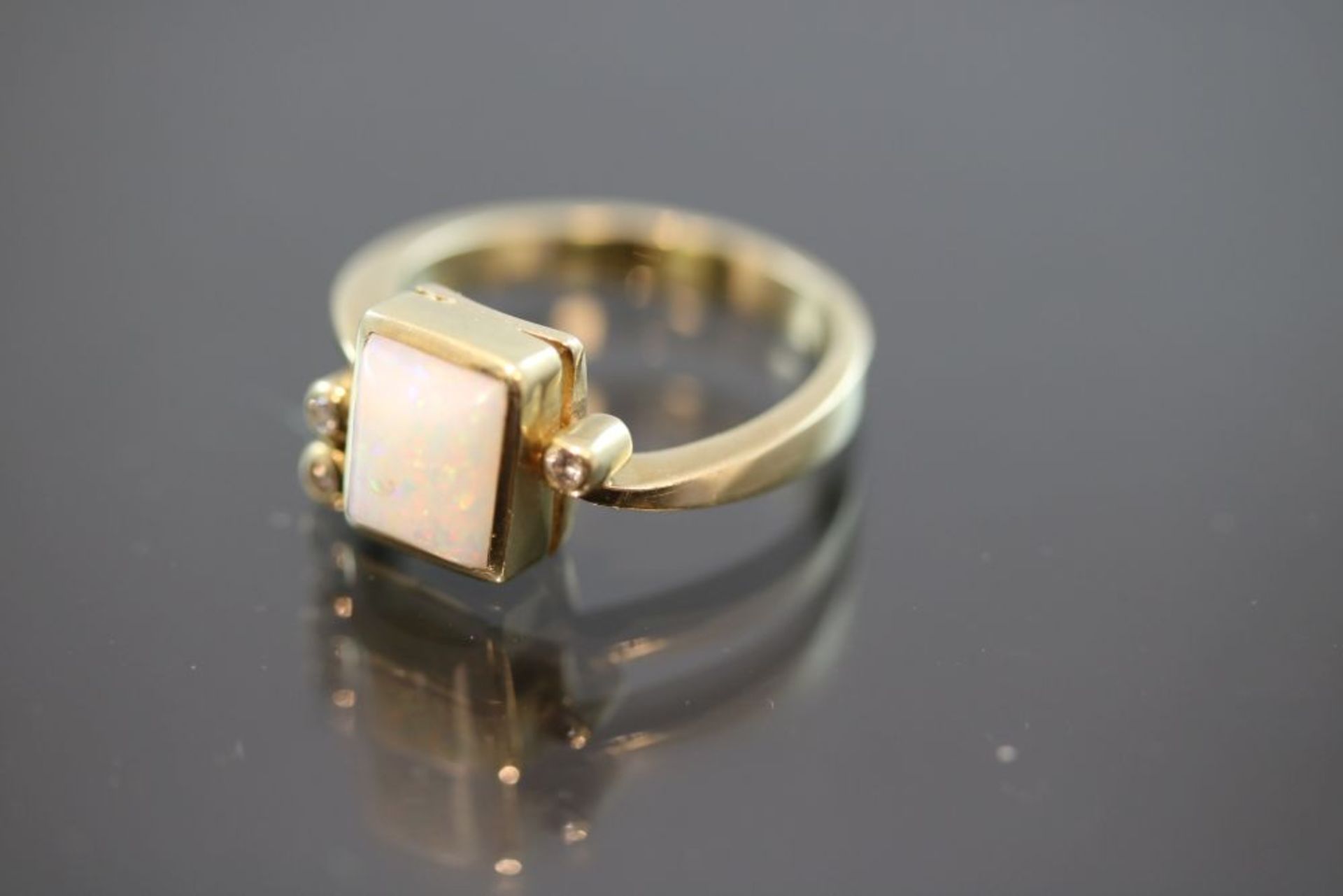 Opal-Brillant-Ring, 585 Gold - Bild 2 aus 3