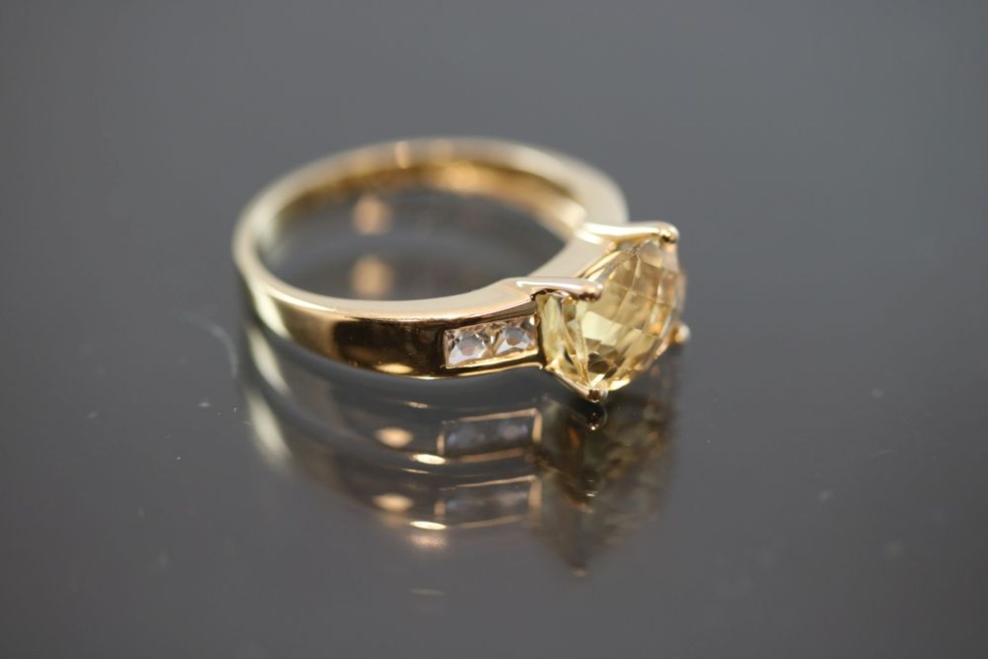 Citrin-Zirkon-Ring, 585 Gold - Bild 3 aus 3