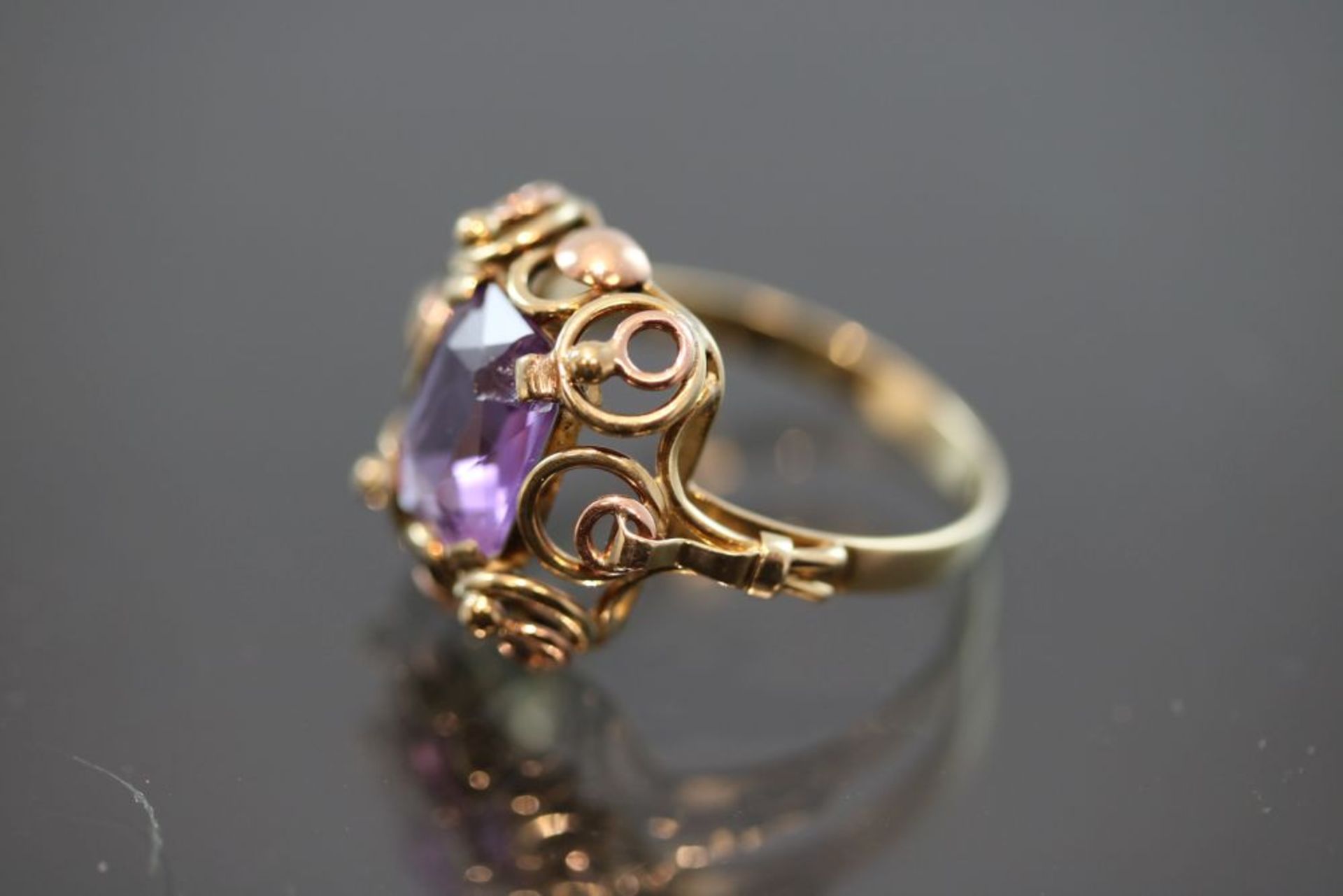 Amethyst-Ring, 585 Gold - Bild 2 aus 3