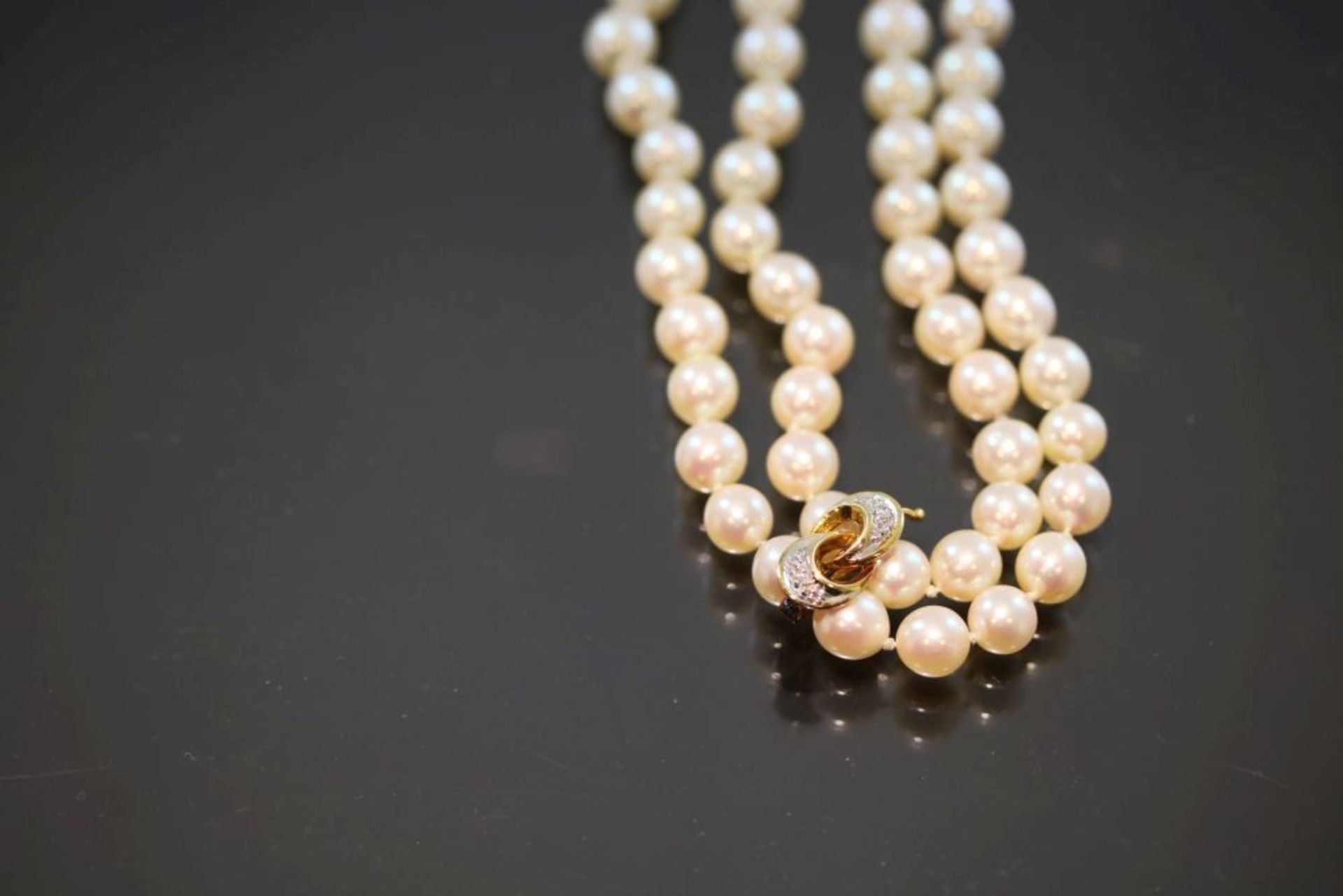 Perlenkette mit Kettenverkürzer, 585 Gold<