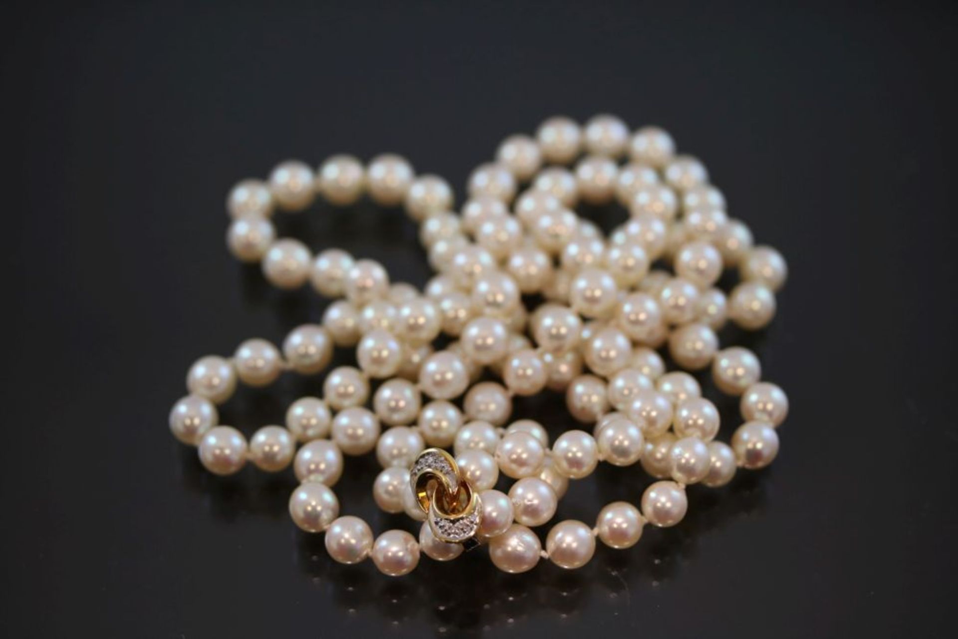 Perlenkette mit Kettenverkürzer, 585 Gold< - Bild 3 aus 3
