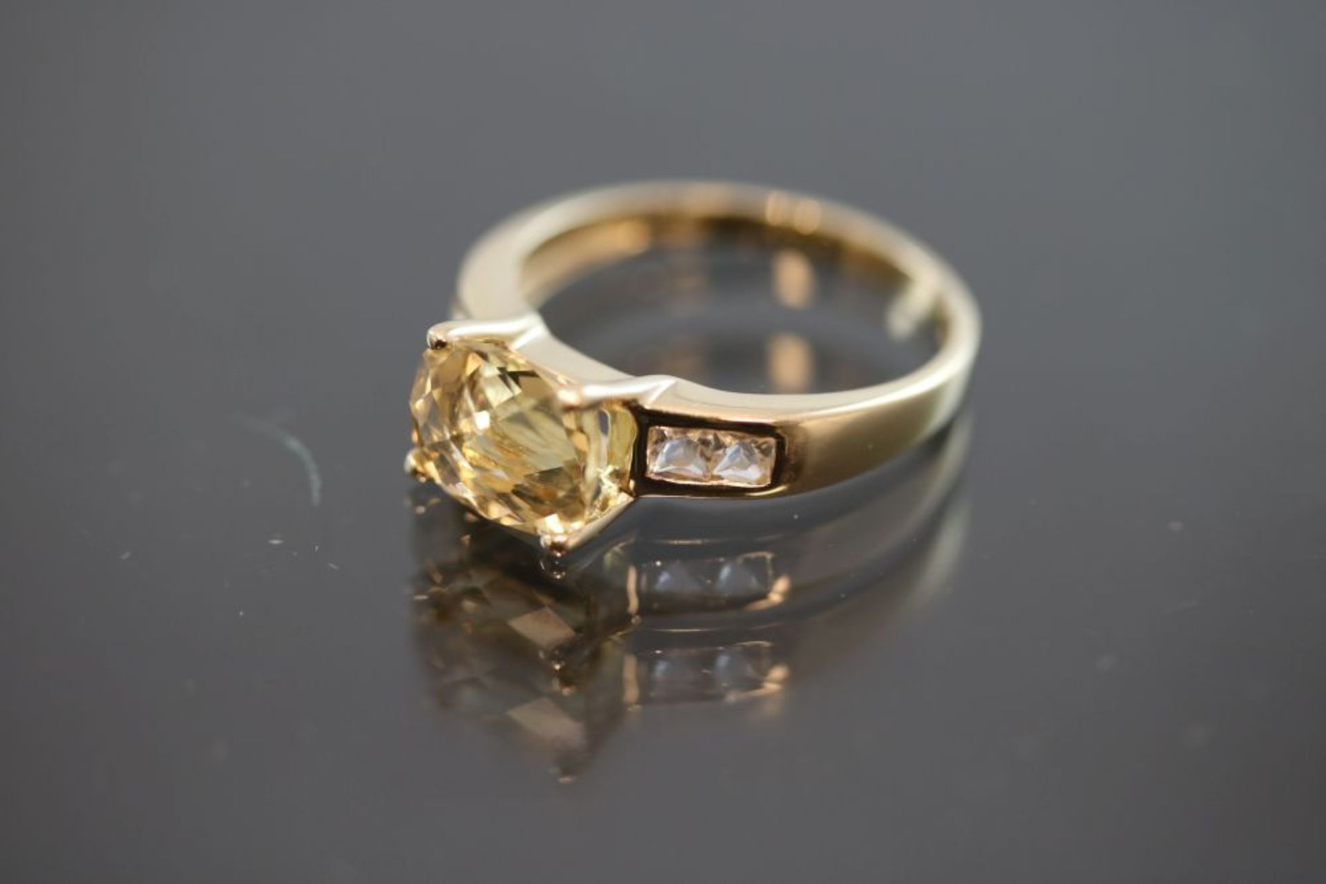 Citrin-Zirkon-Ring, 585 Gold - Bild 2 aus 3