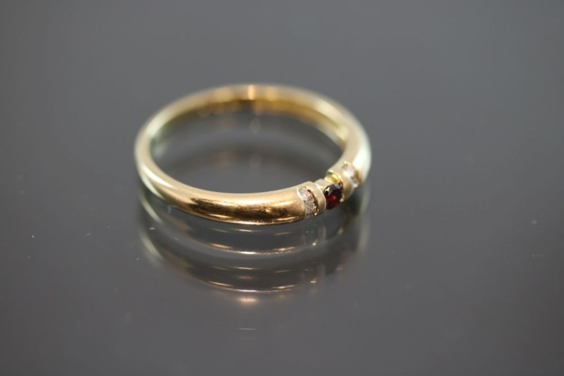 Rubin-Brillant-Ring, 585 Gold - Bild 3 aus 3