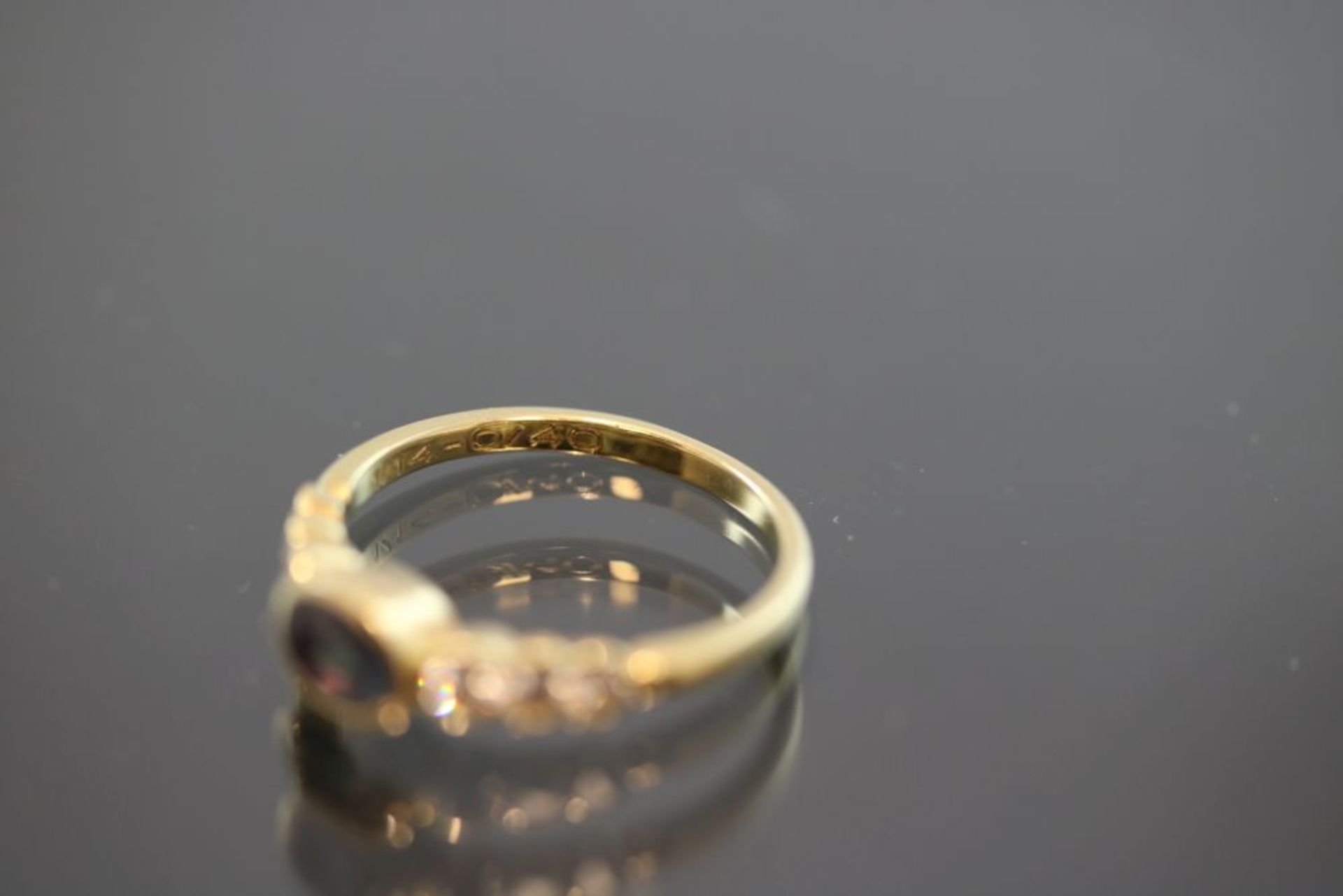 Saphir-Brillant-Ring, 750 Gold - Bild 3 aus 3