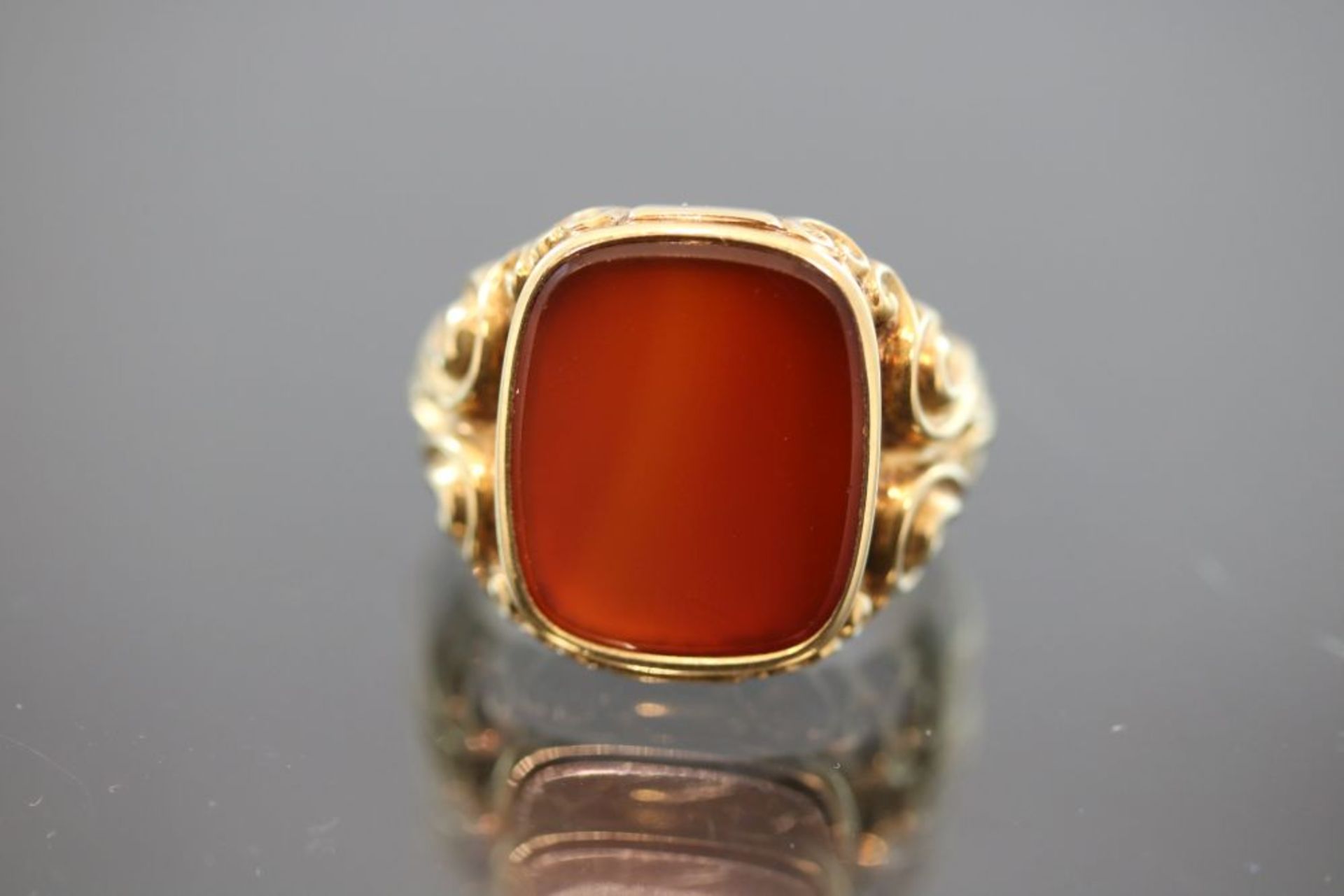 Karneol-Ring, 585 Gelbgold