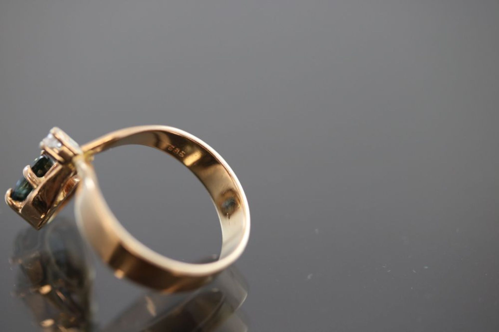 Turmalin-Brillant-Ring, 585 Gold - Bild 3 aus 3