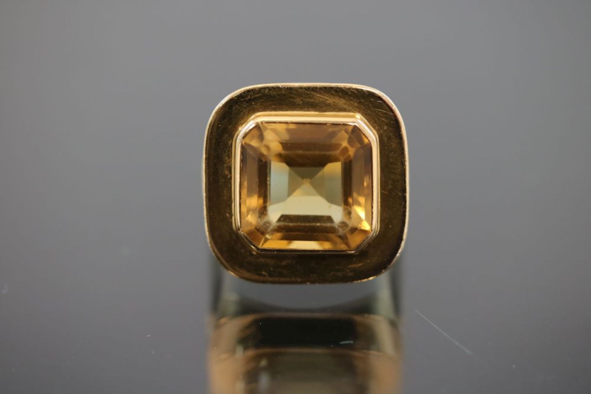 Citrin-Ring, 750 Gold
