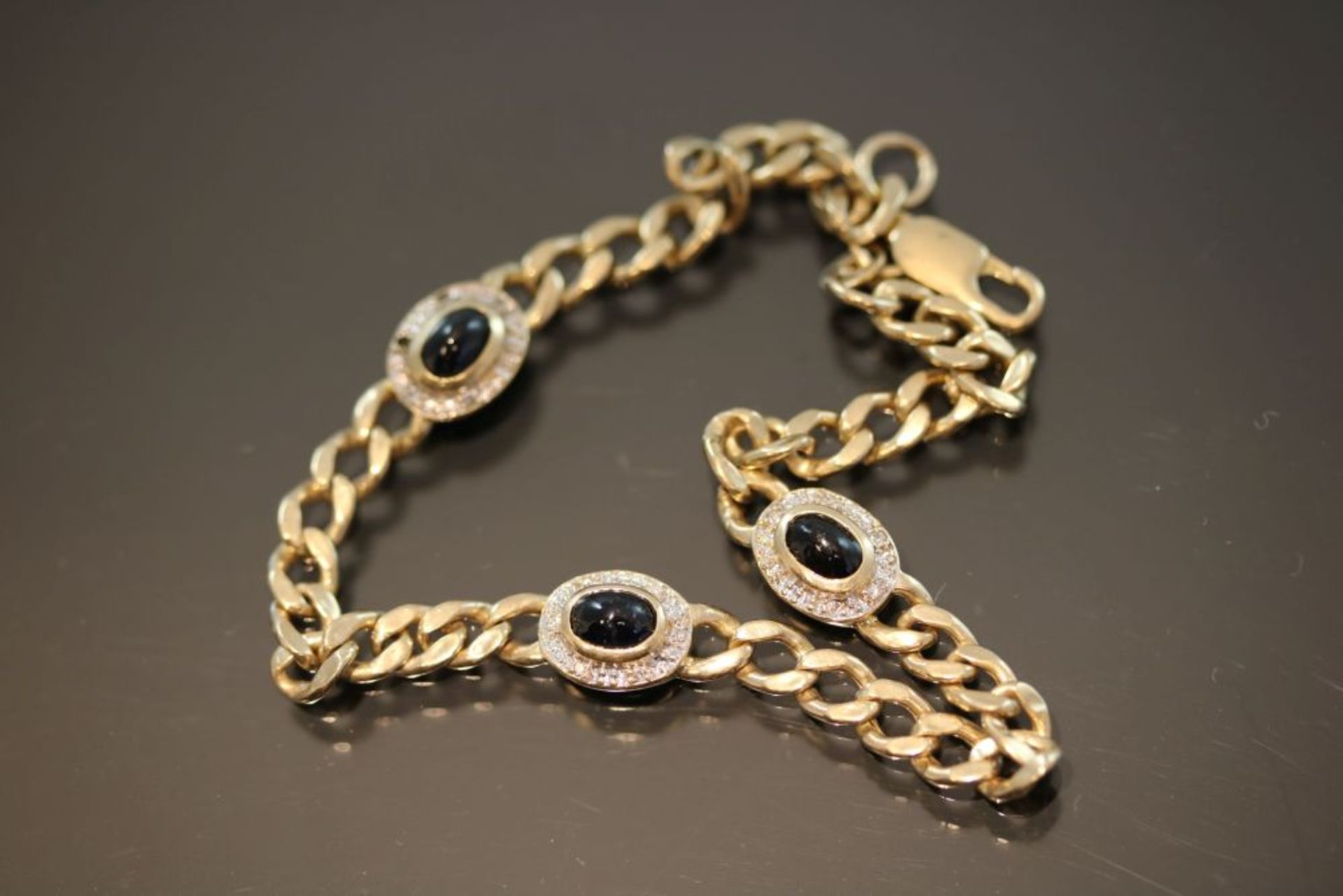 Saphir-Diamant-Armband, 585 Gold