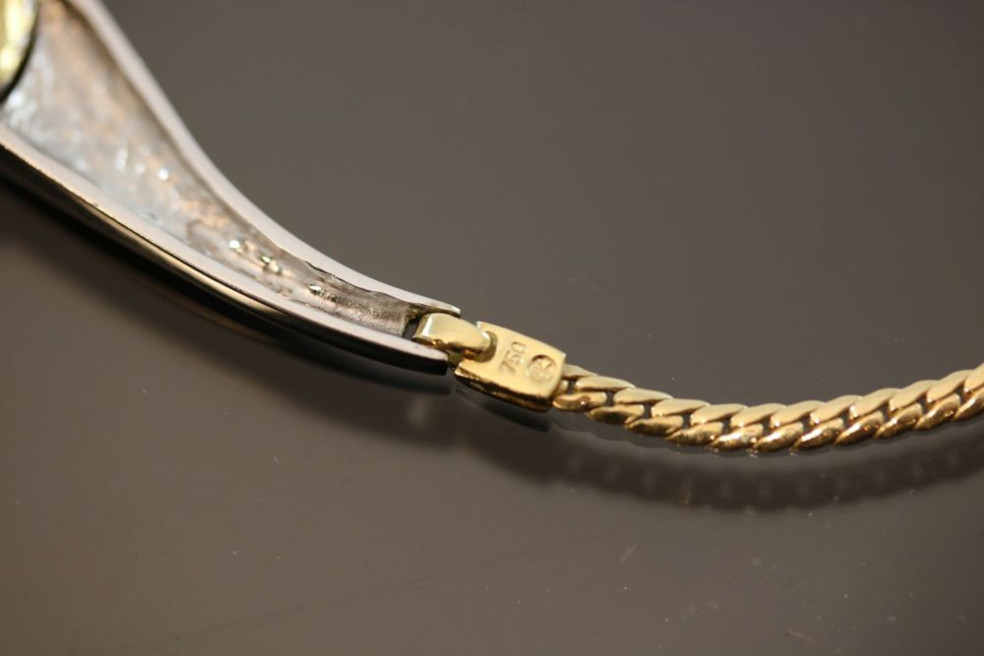 Brillant-Collier, Weißgold/Gelbgold 750 - Bild 3 aus 3