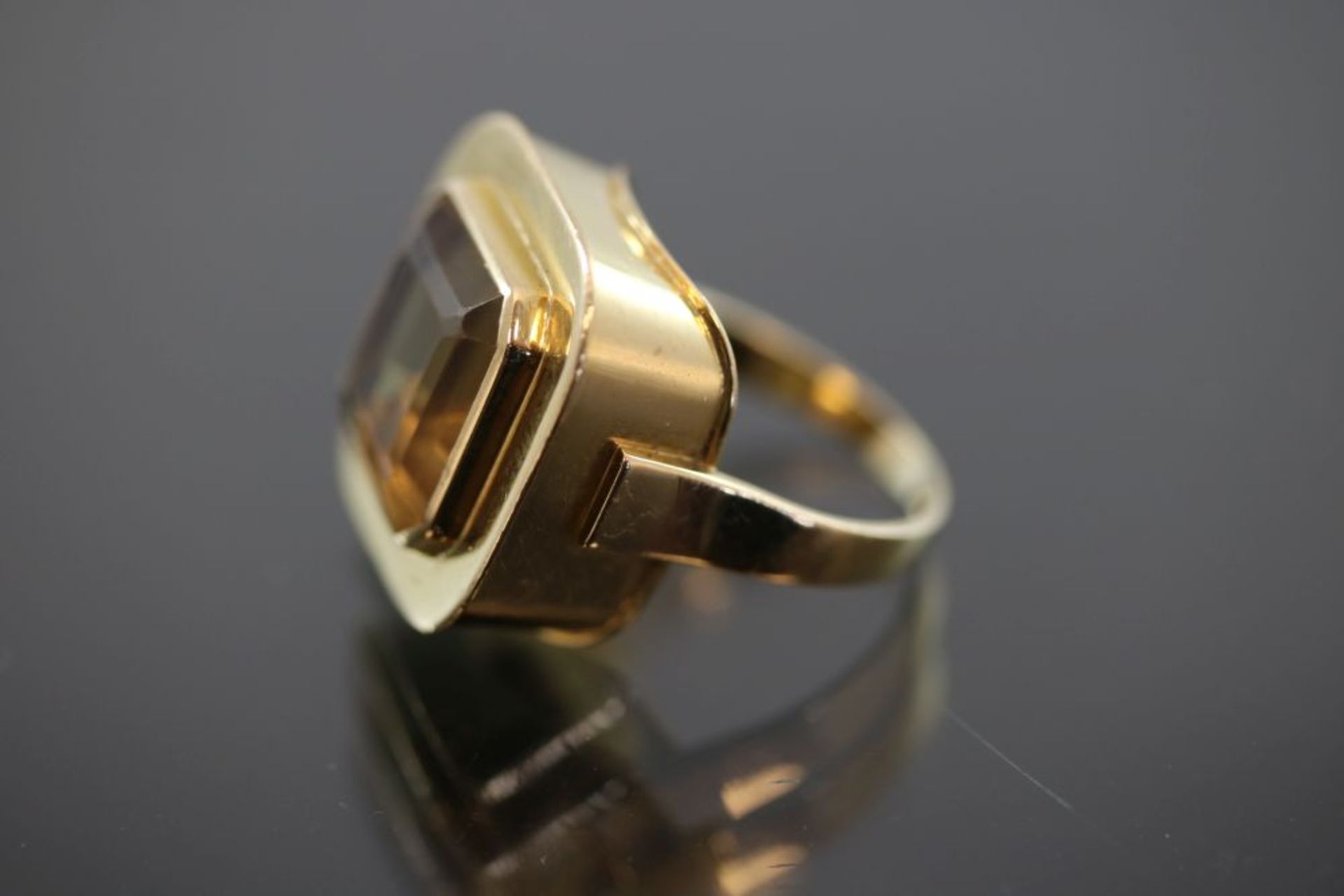 Citrin-Ring, 750 Gold - Bild 2 aus 3